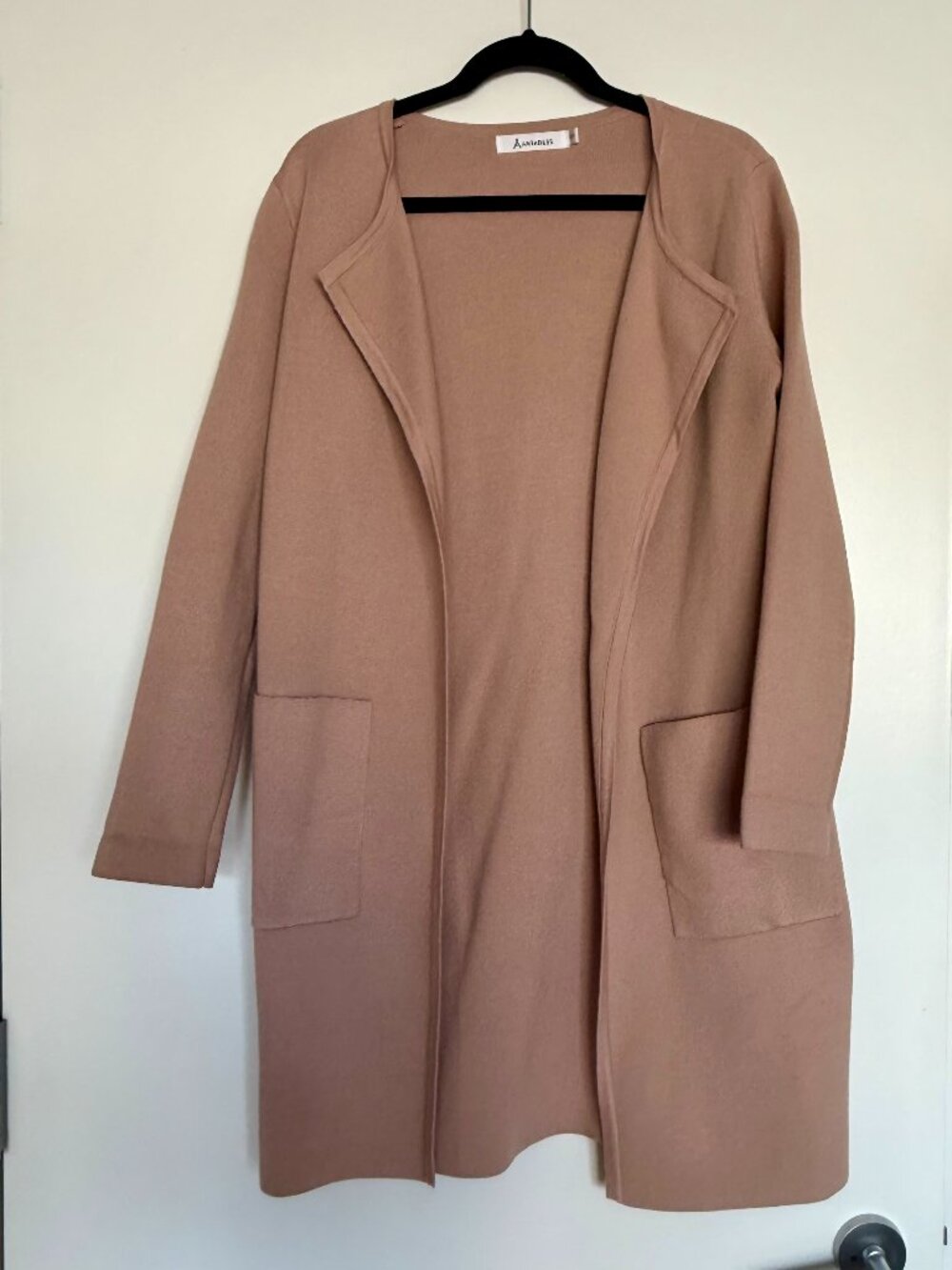 Anrabess Tan/Khaki Open Front Cardigan - Size Small